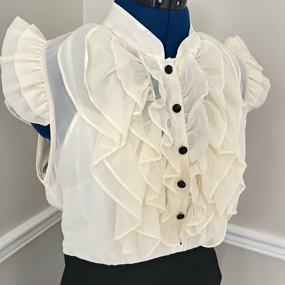 Max and Cleo black and white ruffle dress size 10